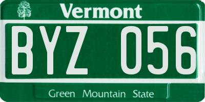 VT license plate BYZ056