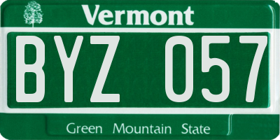 VT license plate BYZ057