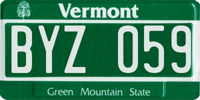 VT license plate BYZ059