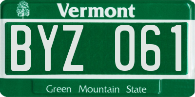 VT license plate BYZ061
