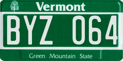 VT license plate BYZ064