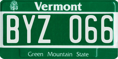 VT license plate BYZ066