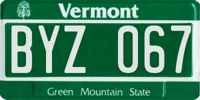 VT license plate BYZ067