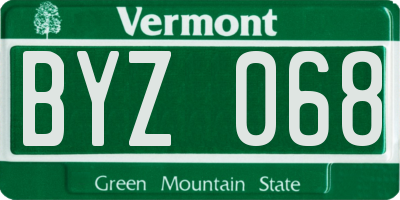 VT license plate BYZ068