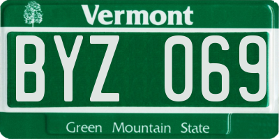 VT license plate BYZ069