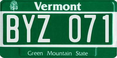 VT license plate BYZ071