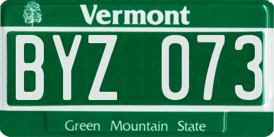 VT license plate BYZ073