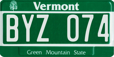 VT license plate BYZ074