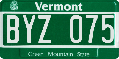 VT license plate BYZ075