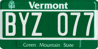 VT license plate BYZ077