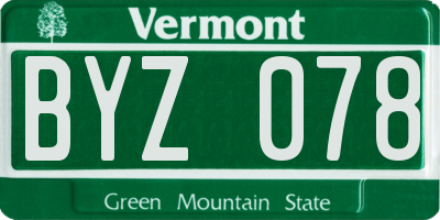 VT license plate BYZ078