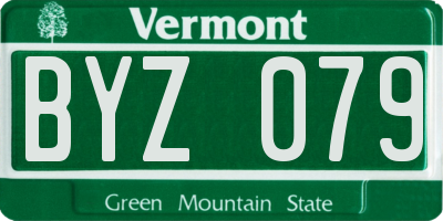 VT license plate BYZ079