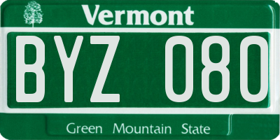 VT license plate BYZ080