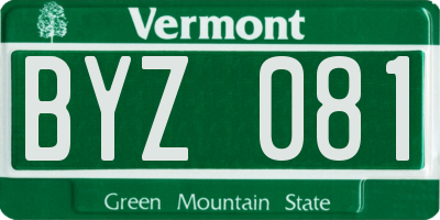 VT license plate BYZ081