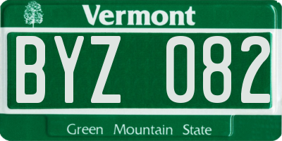 VT license plate BYZ082
