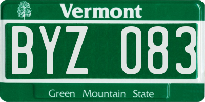 VT license plate BYZ083