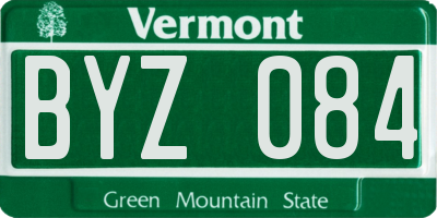 VT license plate BYZ084