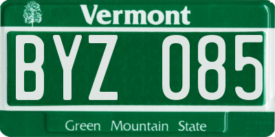 VT license plate BYZ085