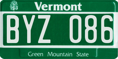 VT license plate BYZ086