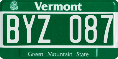 VT license plate BYZ087