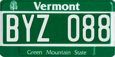 VT license plate BYZ088
