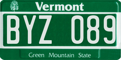 VT license plate BYZ089