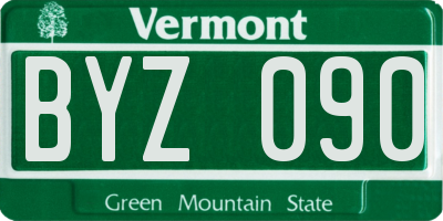 VT license plate BYZ090