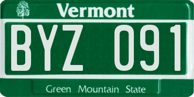VT license plate BYZ091