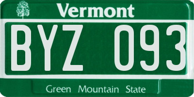 VT license plate BYZ093