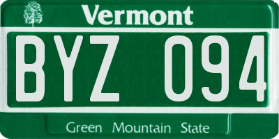 VT license plate BYZ094