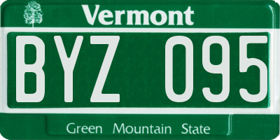 VT license plate BYZ095