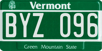 VT license plate BYZ096