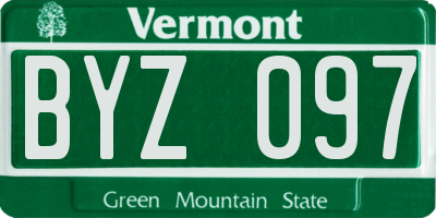 VT license plate BYZ097
