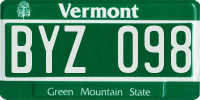 VT license plate BYZ098
