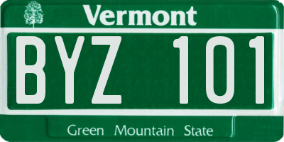 VT license plate BYZ101