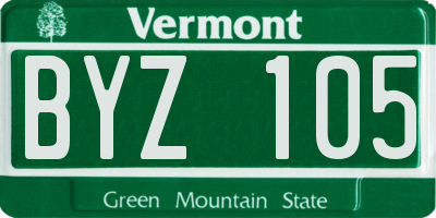 VT license plate BYZ105