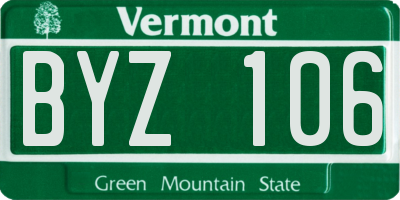 VT license plate BYZ106