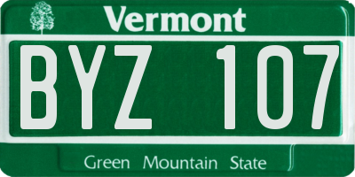 VT license plate BYZ107