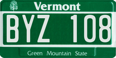 VT license plate BYZ108