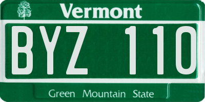 VT license plate BYZ110
