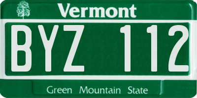 VT license plate BYZ112