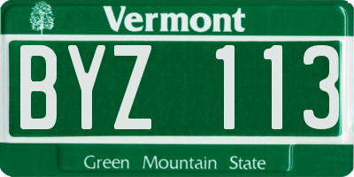 VT license plate BYZ113