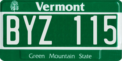 VT license plate BYZ115