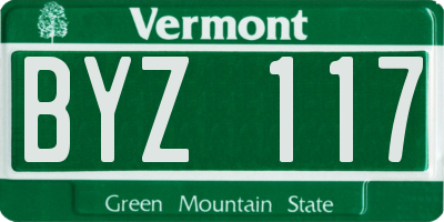 VT license plate BYZ117
