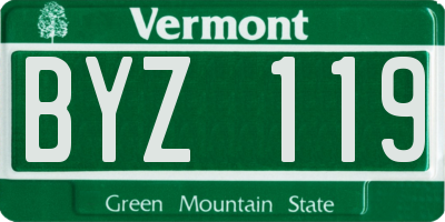VT license plate BYZ119