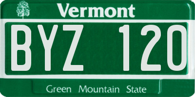 VT license plate BYZ120