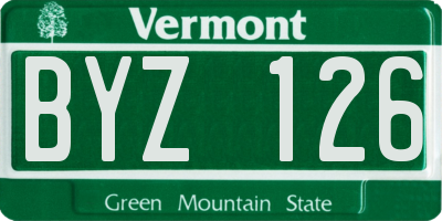 VT license plate BYZ126
