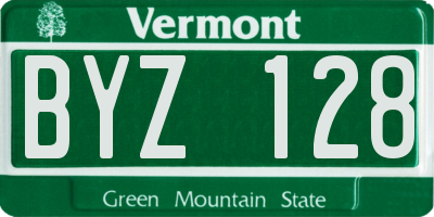 VT license plate BYZ128