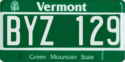 VT license plate BYZ129