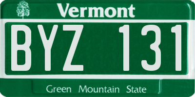 VT license plate BYZ131